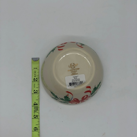 Lenox Holiday Bowl 16oz Holly & Ribbon Design New in Box Christmas Tableware - Picture 4 of 5